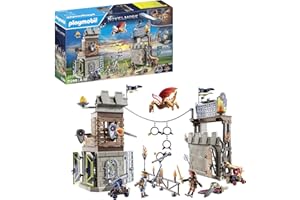 PLAYMOBIL Novelmore 71298 Arena del Torneo di Novelmore vs. Burnham, epica battaglia tra il Cavaliere Novelmore Arwynn e il guerriero Burnham Dash, giocattolo per bambini dai 4 anni in su