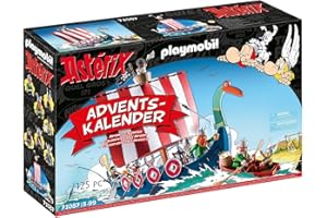 ‎PLAYMOBIL PLAYMOBIL Adventskalender 71087 Asterix: Piraten mit schwimmfähigem Piratenschiff, Beiboot und Comicfiguren, Spielzeug für Kinder ab 5 Jahren