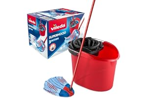 Vileda - SuperMocio Complete Set of Wringer Bucket + Mop with 3D Super Mocio 3Action Head