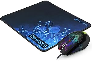 ENHANCE Large Tapis de Souris Gaming, Mat Base Anti-Dérapante - Parfait pour les Gamers et Joueurs Professionnels, pour jouer à GTA, Fifa 17, Farming Simulator 17, Sims 4 et plus de Jeux PC - Bleu