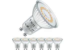 EACLL Bombillas LED GU10 2700K Blanco Cálido 4.8W Fuente de Luz 585 Lúmenes Equivalente 75W Halógena. AC 230V Sin Parpadeo Focos, 120 ° Spotlight, Lámpara Reflectora no Regulable, 6 Pack
