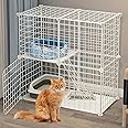 Cat Cage, Detachable Metal Small Animal Cage DIY Design Kitten Playpen for Pet Puppies (27.56 x 27.56 x 13.78 Inches)