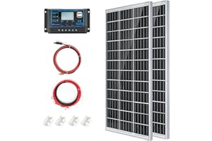 Nicesolar 240 Watt Kit pannello solare 12V/24V Off-Grid System: 2 pezzi 120W moduli solari monocristallini con regolatore di carica LCD 20A per case off-grid camper