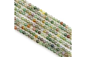 MJDCB 225 pezzi Perle di Pietra Naturale Piccola 3 mm Agata Indiana Rotonda Sciolto Gemma Perline Distanziatore per Creazioni di Gioielli Braccialetti Collana Orecchini Accessori