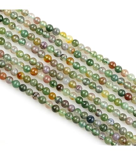 Perline Di Pietra Naturale, Ossidiana, 6 Mm, Rotonde, Sciolte, Pietra - Foto 5