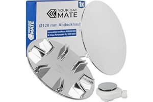 YOUR DAY MATE Shower Drain Cover, Diameter 120 mm, Compatible with Roca and Viega Tempoplex Drain Fittings, Replaces Model A503881000, 6956.0, 192 730, for Shower Tray with Drain Hole Diameter 90 mm, Hood Lid