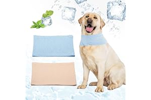 SHCHME 2 PCS Dog Cooling Bandana Cooling Scarf Neck Wrap for Dogs and Cats in Hot Weather for Outdoor Hunting Training and Camping (M)