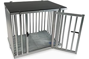 CALLIEWAY Cage de Transport en Aluminium pour Chiens à la Maison, Pliable, Portable et Poids léger (L)