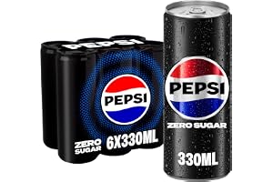 Pepsi Zero, Carbonated Soft Drink, Slim Can, 6 X 330 Ml