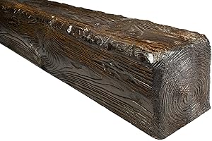 DECOWOOD DECO WOOD viga de techo EQ004 de poliuretano, 2m de longitud, viga de PU de madera óptica (marrón oscuro - 17x19cm) ornamento de la lámpara conducto de la falsa viga