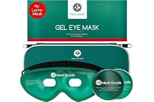 Medi Grade Kylande Ögonmask med Gel Pads och Återanvändbar Kylmask, Grön | Gelögonmask med kylande gelkuddar och kylpåse, Återanvändbar ögonmask för avkoppling, sömn och hudvårdsrutiner