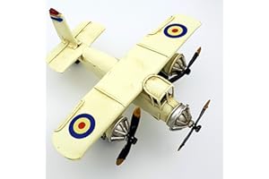 DynaSun Art Modellino Aereo d’Epoca Vintage in Metallo, da Collezione in Stile Retro Auto Antico Scala 1:54 16 cm