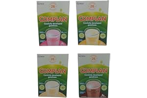 DASH HOUSE Complan Nutritional Drinks Bundle Consisting of 4 Multi-Packs of Complan Strawberry, Chocolate, Banana and Vanilla Flavoured Mix at Home Powders - 16 x 55g Sachets.