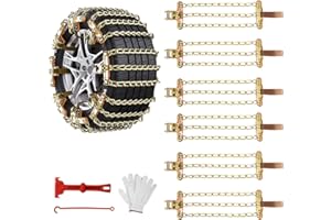 Ninonly Schneeketten 6 Stück Universal Schneeketten für Auto LKW SUV für Reifenbreiten 195-265 mm für Matsch, Sand, Schnee, Eis,Geländefahrten