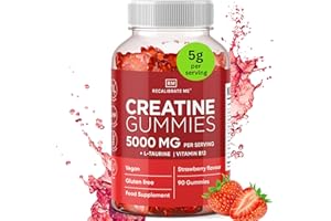 RECALIBRATE ME RM Creatine Gummies 5000 mg Max for Men & Women – Strawberry Flavour – Creatine Monohydrate with L-Taurine & Vitamin B12 for Energy, Strength & Muscle Recovery – Vegan, Halal, Gluten Free