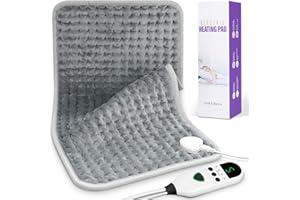 ZANKEOX Heat Pad, Heat Pads for Back Pain Relief with Automatic Switch-Off, Timer and 9 Temperature Levels Heating Pad for Back Neck Shoulder Belly Heating Technology - Machine Washable. (23.62" X 11.81")