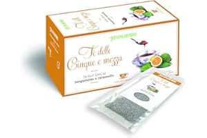 TE' DELLE CINQUE E MEZZA Tè Earl Grey al Bergamotto e Caramello | Regina di Fiori | Una selezione di Tè per la tua giornata | 48 filtri in 4 confezioni da 12 filtri l'una