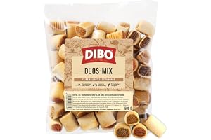 DIBO Duos-Mix, 500 g påse, bakverk som hälsosam, naturlig kost för hundar, hundmat, bar, B.A.R.F., godis, hundkex