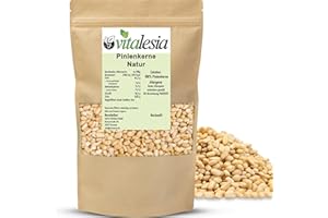 Vitalesia Pinienkerne naturbelassen 250g | Premium Qualität | ungeröstet & ungesalzen | geschält | ohne Zusätze | roh | mild-nussig | glutenfrei | vegan