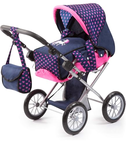 509 Crew Poussette Et Chaise Haute Pour Poupée – Set Combo 8 Pièces – Accessoires Repas, Sac à Langer – Pour Poupées Jusqu’à 46 Cm – Dès 3 Ans