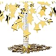 Relaxdays 10021763 Party-Popper 40 cm, 6-8m Effekthöhe, Konfetti-Shooter, Konfetti-Kanone, Sterne/Gold
