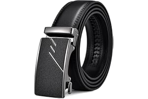 FEFLO Cintura Uomo, Cintura Pelle con Fibbia Automatica cricchétto, Larghezza 35 mm,Taglia Regolata, Adatto per abbigliamento da lavoro e casual