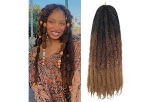 XIIMENALU Marley Twist - Extensiones de pelo trenzado, trenzado, trenzas, trenzas sintéticas senegalesas, trenzas de crochet para mujeres (1B/30/27#, 18 pulgadas/6 paquetes)