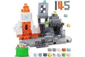 KNOIUAO Construction Magnetique Enfant 145 Pièces, Cubes de Jeu Magnétiques pour Enfants, Blocs de Constructions Aimantés, Cadeau pour Garçon et Fille, jeu de Construction pour Enfants 3 4 5 6 7 8 9 10 Ans