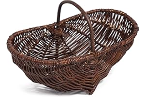 Prestige Wicker Trug Garden Basket, Dark, one Size