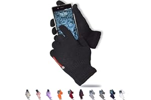 AXELENS Guanti Invernali Touchscreen Donna e Uomo – Lavorati a Maglia con Interno Felpato in Pile – Tattili Capacitive per Smartphone e Tablet – Taglia Unica