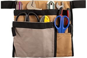 HNYG Tool Belt with 5 Pockets,Tool Belt Pouch,Canvas Tool Pouch,Heavy Duty Tool Belts for Men,Waist Work Pouch,Tool Bag with Adjustable Nylon Belt for Electrician,Carpenter,Work Apron,Work Belt
