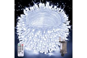 Nextronix Outdoor Christmas Tree Lights, 20M 200 LEDs Xmas Fairy Lights Indoor Mains Powered with 8 Modes/Timer/Remote, IP44 Waterproof Outside Garden String Lights for Patio Bedroom Party