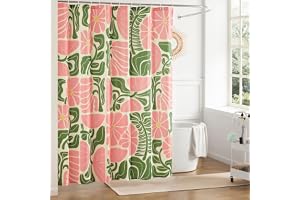 Ohocut 50-talet moderna abstrakta geometriska boho duschdraperier för badrum, söt rosa blommigt badrum duschdraperi, vintage