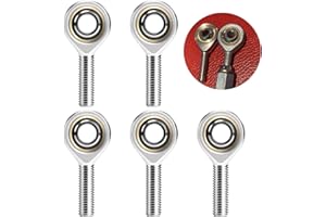 ITSOGOO 5 Piezas M5 Cojinetes de Extremo de Varilla,M5*0.8 mm Rosca Macho la Derecha,Rótula de Unión Uniball,Extremos de Varilla Deslizante, Autolubricante Cojinete de Unión