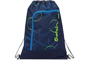 Satch Sacca sportiva per ragazze e ragazzi con scomparto con cerniera, 12 litri di volume, agganciabile allo zaino Blue Tech - Blu scuro