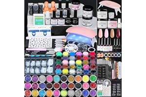 Morovan Poudre Acrylique Pour Ongles - Professionnel Kit Acrylique Ongles Avec Lampe Kit Ongle Gel UV Complet Extensions Acrylique Ongle Ensemble Adapté Gel Acrylique Pour Ongles Aux Débutants