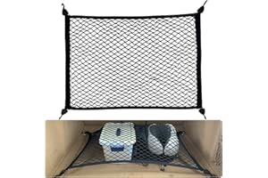 Fousenuk Rete per Cani Auto Portaoggetti Bagagliaio, Rete Elastica, Elastico con 4 Ganci 80×60cm può Essere Estesa Fino 160×120cm, Soffitto Tetto Organizer, Truck Tronco Reti Car Van, Universale