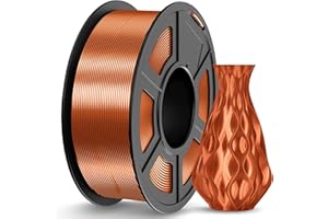 JAYO Jedwabny filament PLA do drukarek 3D, 1,75 mm, błyszczący, szpula 1,1 kg, starannie nawinięty, dokładność wymiarowa +/- 0,02, miedziany