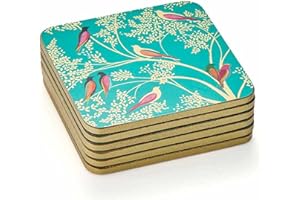 SARA MILLER LONDON Pimpernel Sara Miller Chelsea Lot de 6 dessous de verre Vert