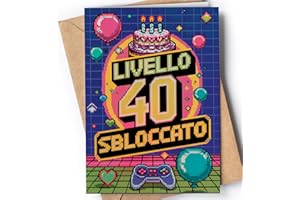 GREETING CARDS FOR EVERYONE Biglietto Auguri 40 Anni Uomo - 40 Anni Compleanno Donna - Regalo Donna, Uomo - Biglietti Auguiri Divertente Figlia, Figlio, Nipote, Per Lui, Lei - Regali 40 Ragazza, Ragazzo - Livello 40 - EU 70