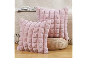 MADIZZ Ozdobne teksturowane poszewki na poduszki w kratę 40 x 40 cm, zestaw 2 super miękkich poszewek na poduszki w stylu boho, dekoracyjne, teksturowane poszewki na poduszki do sypialni, 40 x 40 cm