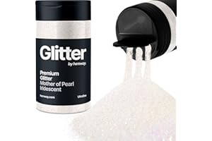Mother of Pearl Iridescent Glitter Shaker, 130g Ultrafine Glitter, Crafts 1/128" Metallic Flake Silver Sequins, Resin & Epoxy Crafts, Decorating, Halloween, Christmas Nail, Face, Hemway