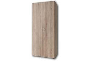 Stella Trading BASE, Armadio classico in 3 diverse dimensioni, versatile, ante a battente, effetto rovere sonoma, 80 x 177 x 52 cm, L x A x P