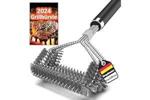 ‎TNTOR BBQ Grillbürste, Grill Reinigungsbürste mit Eingebauter Bieröffner. Extra breiter Bürstenkopf. PP Wärmedämmung Griff. für Gasgrill, Holzkohlegrill, Kugelgrill, Elektrogrill und Grillrost.