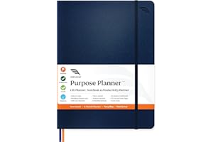 ROTERUNNER Purpose Planner Undated Monthly Weekly Daily Productivity Journal 2023 Optimised Life, Goal Setting & Business Tool for Academic Student, Professionals, Mums - Leather Day Organiser Notebook
