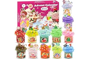 ‎THEASSLI Schleim Adventskalender 2025 Kinder, 24 Tage DIY Slime Weihnachts Countdown Kalender Spielzeug, Weihnachten Überraschungen Geschenk für Mädchen & Jungen
