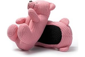 JOMIX Zimowe kapcie damskie w kształcie niedźwiedzi, zabawne, ciepłe, kolorowe kapcie do noszenia w domu