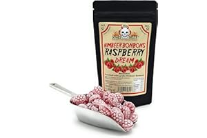 ‎RED DEVILS TASTE Himbeer Bonbons Raspberry Dream im ZIP Beutel - 200g - Hotskala: 0- RED DEVILS TASTE (200 Gramm Tüte)