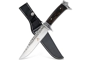 by GER-SABER SA42 Hunting Knife Fixed Clip Point Blade Including Belt Holster 31 cm One-Handed Knife - Outdoor Knife for Any Adventure, Survival Bowie Knife for Camping, Hunting, Hiking and More