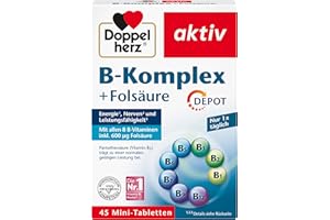 ‎DOPPELHERZ Doppelherz B-Komplex DEPOT mit Folsäure - B-Vitamine als Beitrag für die normale Funktion des Nervensystems und den normalen Energiestoffwechsel - 45 Tabletten